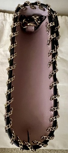 VALENTINO GARAVANI Demilune Small Dusty Pink Leather Evening Bag Whipstitch RARE - Picture 5 of 19