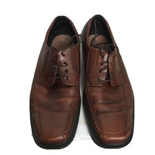 BOSTONIAN Mens 10 Wide Brown Leather Square Bicycle Toe Oxford Dress Career