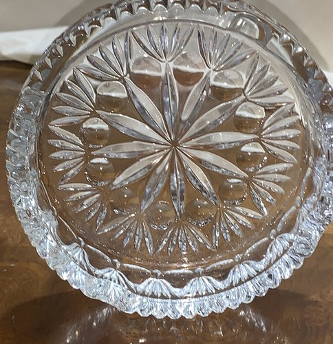 Princess House Crystal 6-1/4" Round  Ashtray snowflake / Sunburst  heavy clear - Picture 11 of 12