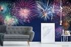 3D Night Firework Wallpaper Wall Mural Removable Self-adhesive Sticker1038