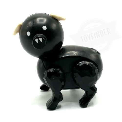 Vintage 1967 Fisher Price Family Farm #915 BLACK PIG White Ears Hong Kong NICE!