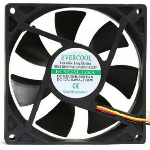 EVERCOOL PC Computer Case System Cooling Fan Cooler 92mm 3Pin 92x92x25mm - Picture 3 of 4