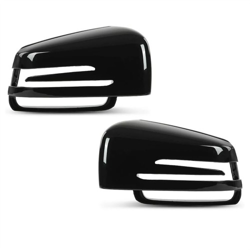 ​New Glossy Black Mirror Cover Caps Fit For Mercedes Benz W204 W221 W212 C207 C6 - Picture 1 of 8