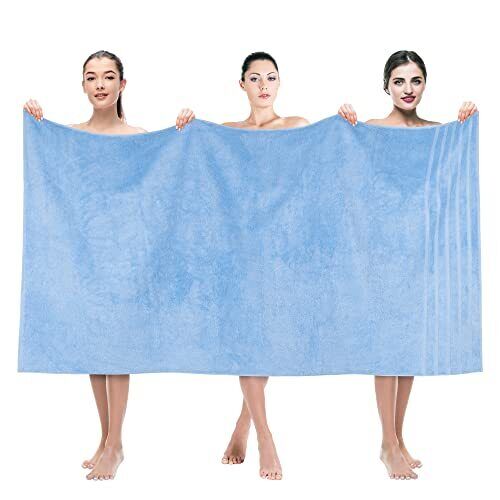 35x70 Jumbo große Badetücher, 100% Baumwolle Jumbo Badetuch 35x70 Himmelblau - Bild 1 von 6