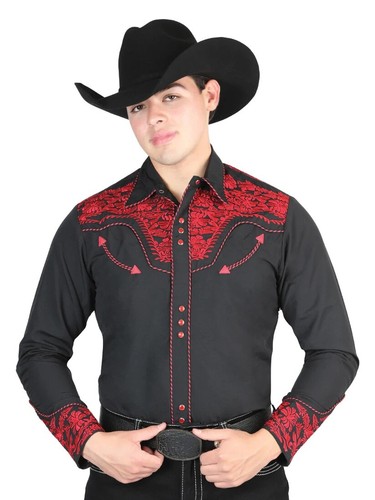 Cowboy Shirt Camisa Vaquera Western Wear El General Long Sleeve Embroidered 2800 - Picture 5 of 9