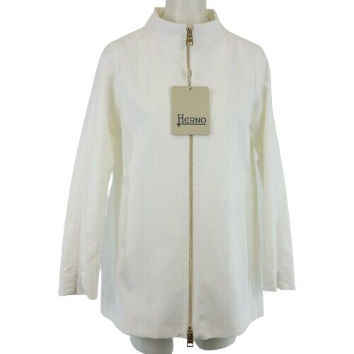 HERNO Lange Damen Jacke Damenjacke Weiß Eleganter Anorak Blazer Stil Gr 34 Neu - Bild 1 von 12