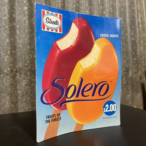 SOLERO STREETS ICE CREAM Genuine Vintage Milk Bar Advertising Card Sign - Afbeelding 3 van 4