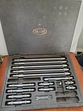 Moore and Wright Machinist End Measuring Set, wooden box, 15 pieces, others gone