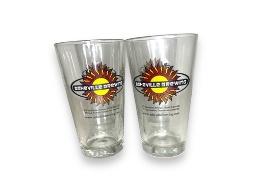 4 ABC Asheville Brewing Company Pint Beer Glass, Asheville NC Glass Set of 4 - Picture 7 of 12