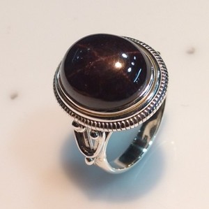Details about / 925 STERLING SOLID SILVER RING SIZE 6-9 NATURAL STAR GARNET GEMSTONE OVAL D