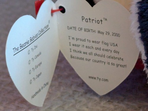 Patriot (USA exclusive) Ty Beanie Baby Birthday May 29, 2000. Retired - Picture 3 of 5