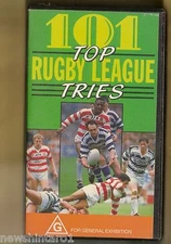#JJ4.  RUGBY LEAGUE VHS VIDEO TAPE - 101  TOP  TRIES  OF RUGBY LEAGUE