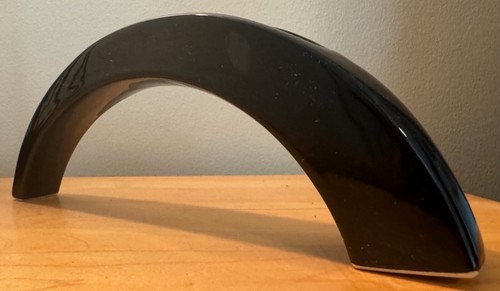 Vintage 70s Black Ceramic Arched TOYO Vase Planter Ikebana Modern Pottery Japan - Picture 3 of 10