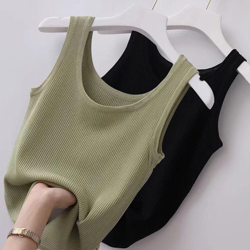 Sommer-Tanktops Für Damen Ärmellos V-Ausschnitt Einfarbig Lässige Tanktops → - Picture 10 of 28