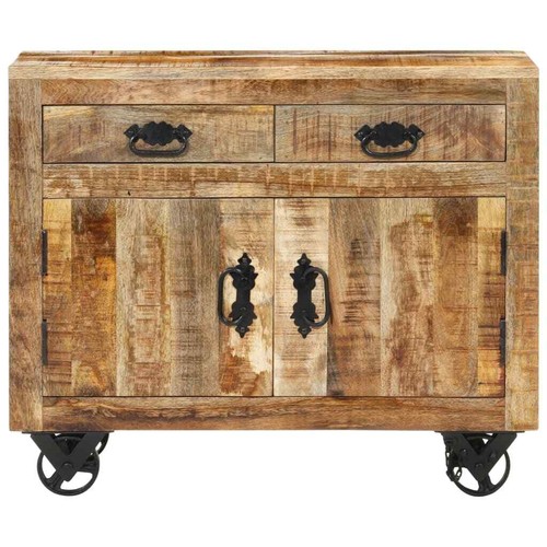 Credenza 80x30x65 cm in Legno Grezzo collections Massello di Mango
