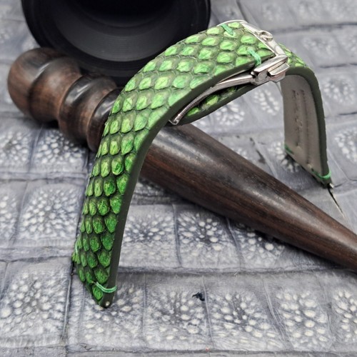 Correa de reloj de cuero exótico de 20 mm/16 mm diseño minimalista vintage - Imagen 11 de 13