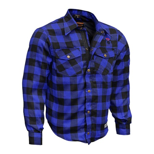 RIDERACT® Mens Motorcycle Flannel Shirt Reinforced Motorbike Shirt With CE Armor - Picture 9 of 39