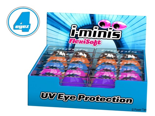 Power Tan Sunbed Bronceado Protección UV para Ojos iGoggles i-Minis iLidz Deflectores - Imagen 9 de 15