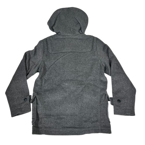 Gap Kids Gray Wool Full Zip Toggle Hood Duffle Jacket Coat Peacoat Sz 14-16 XXL - Picture 3 of 19