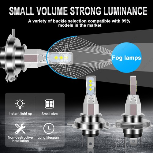 For BMW F800R 2015 2016 2017 2X 9003 H4 LED Headlights Bulb 55W High Power White - Foto 3 di 12