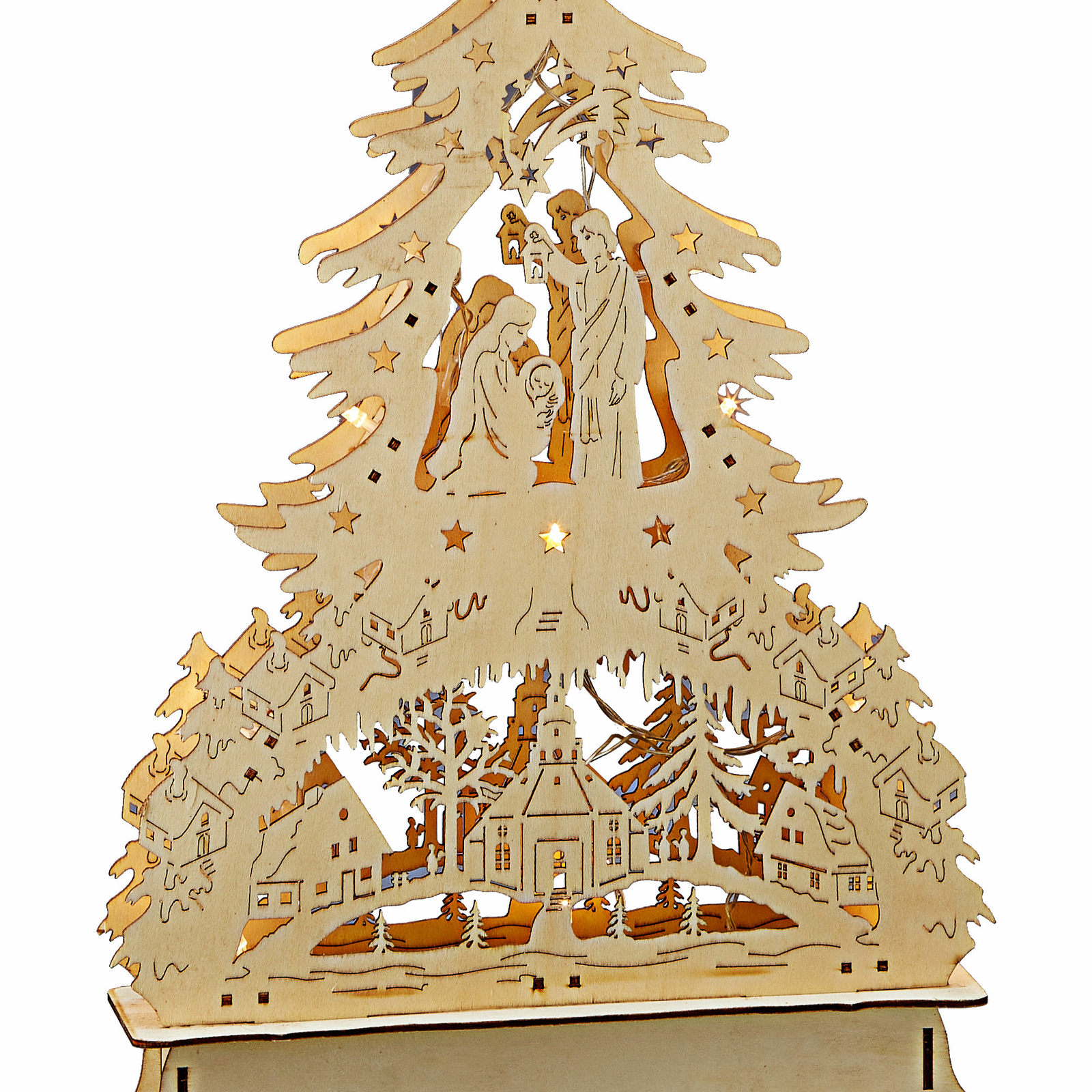 LED Weihnachtsbaum Tannenbaum Schwibbogen 29x43cm warmweiß Weihnachten