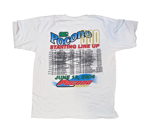 Nascar 2004 Pocono 500 Raceway Starting Line Up Tshirt Mens Sz. L Vintage - Picture 3 of 7