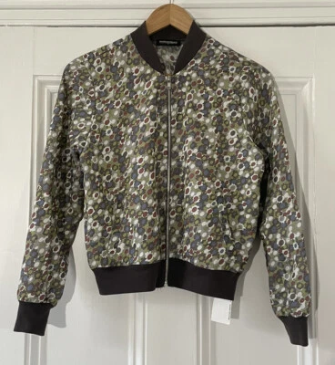 Chaqueta Bomber Amelia Floral (Oliva Brady) American Apparel para Mujer S UK 6-8 NUEVA - Imagen 1 de 4