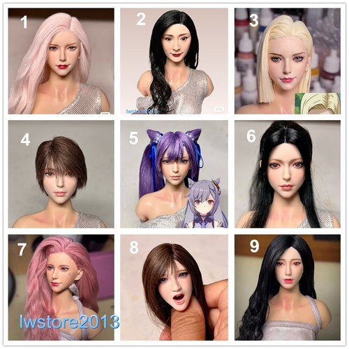 1:6 Beauty Girl Head Sculpt For 12" Female PH TBL JO UD LD Action Figure Body - Picture 1 of 43