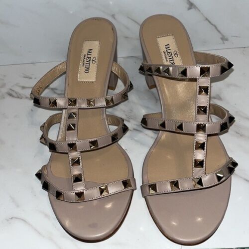 NUEVO Valentino Garavani Rockstud 60 Cuero Mules Tacones Talla 38.5 - Imagen 3 de 11
