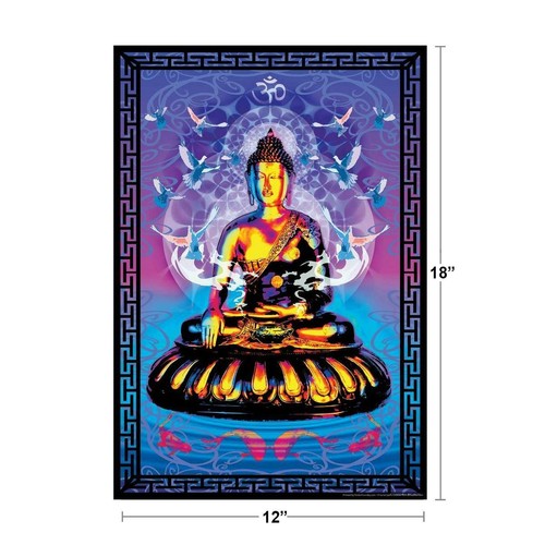 Buddha Fractal Cool Wall Decor Art Print Poster 12x18 - Picture 2 of 3