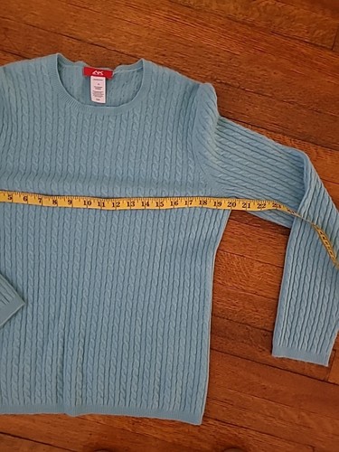 100% Cashmere Blue Sweater Size Xl Ecellent Condition Soft Warm Teal B2 - Picture 6 of 7