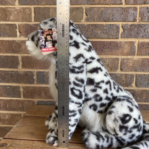 Peluche de colección de leopardo de las nieves 1988 aplausos gato salvaje realista WWF animal de peluche - Imagen 23 de 24