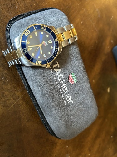 TAG Heuer Professional Aquaracer 300M Blue Men's Watch Two Tone YGold Blue Face - Picture 2 of 6