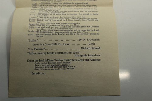 Vintage 1944 Easter Chapel Service Program Washington Gardner School Albion - Picture 5 of 5
