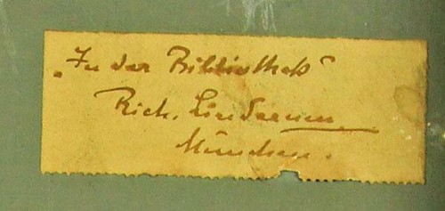 Richard Linderum (1851-1926) 'In der Bibliothek' sign. Ölgemälde bez. 'München' - Bild 9 von 9