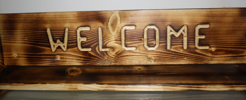 Homemade Large Wood Swival Welcome Two Sided Sign Funny Gift Home Decor New - Picture 2 of 7