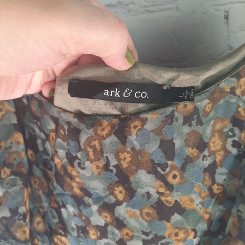 ARK & Co Sleeveless floral Ruffle Sheer Maxi Dress Size L Womens Fairy Bohemian - Picture 5 of 12