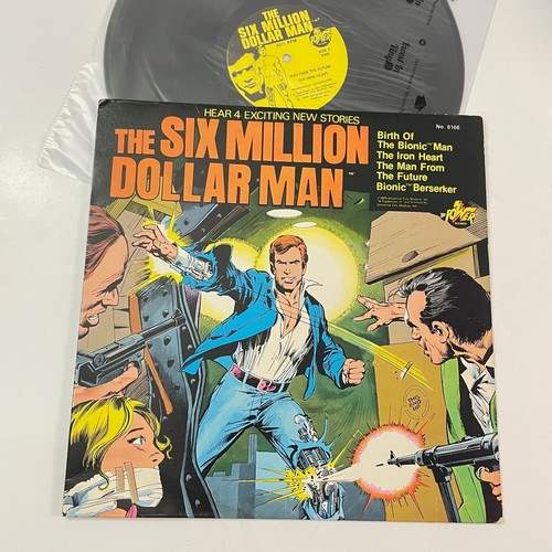 THE SIX MILLION DOLLAR MAN VG/VG 1976 12" Peter Pan Power Records 8166 4 stories - Picture 4 of 6