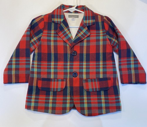 Les Petits Soleils Preppy Holiday Plaid Blazer Size 3t Like Crewcuts Worn Once