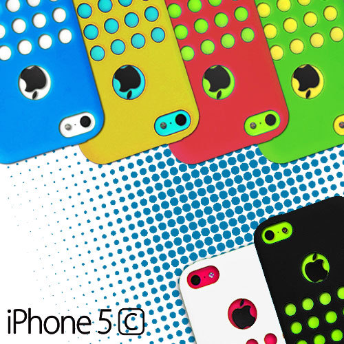 Colour Punch Silicone Hole Case Cover For iPhone 5c 5 c + Screen Guard Sodt Skin - Picture 1 of 1