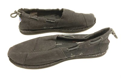 Bobs by Skechers Flats Womens 7 Black Slip On Memory Foam Casual Adjustable Heel