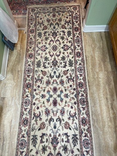 2'6"x12'6" Nourison Star of India Hand Knotted Runner, Ivory, 100% Wool