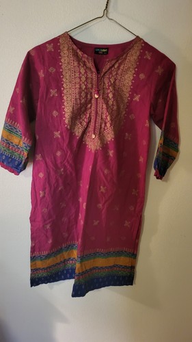 Limelight Girls Hidu India Maroon Gown Sz 8 9 or S L Sleeve Child Cotton  30 L - Picture 22 of 23