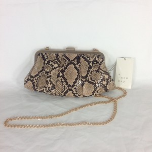 A-New-Day-Pleated-Clutch-Crossbody-Bag-Snakeskin-Animal-Print-Chain-Strap