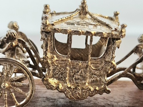 Vtg 1977 Sterling Solid Silver Miniature Silver Jubilee Coronation Coach TK&S - Picture 5 of 12