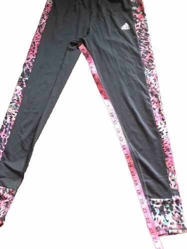 Adidas Girls Gray Leggings Pink Multi Colored Side Size S Climalite - 14 - Picture 12 of 12