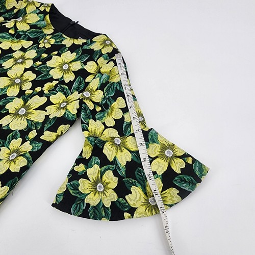 Bardot Junior Dress Girl's Size 10 Grace Black Floral Bell Sleeve Shift Jacquard - Picture 9 of 11