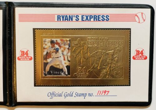 ST VINCENT RYAN'S EXPRESS 23kt GOLD STAMP + FDC IN WALLET MNH 1995 ALL-STAR - Bild 3 von 4