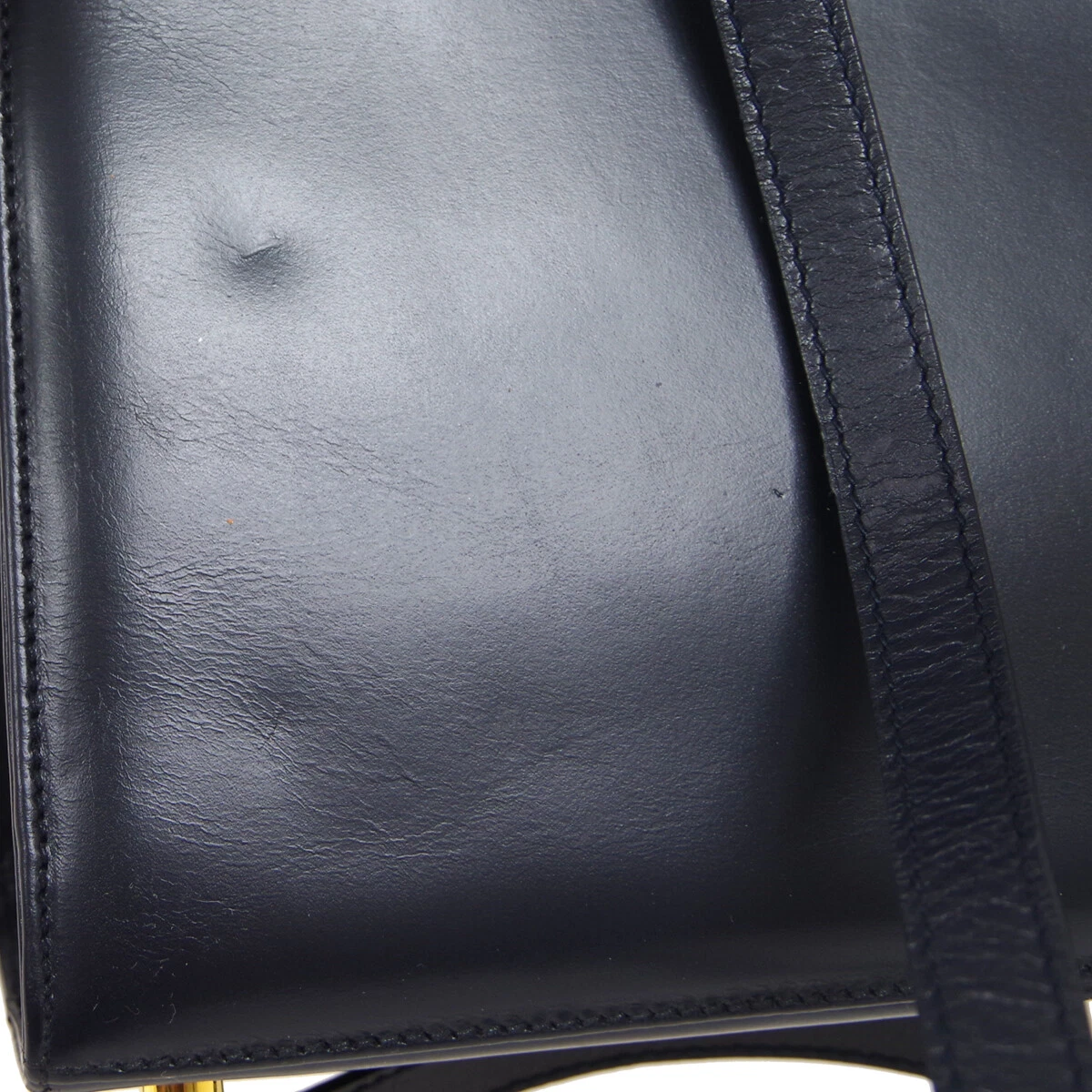 Salvatore Ferragamo Vara Bow 2way Hand Bag BA 214178 Purse Navy