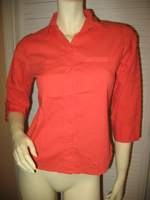 Camisa Top Vintage Y2K Años 90 Mossimo Abotonada XS Naranja Preppy Corpcore Officecore Foto 2 de 4